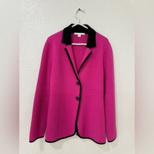 Belford 100% Cashmere Cardigan Jacket Size L Fuchsia Excellent Condition